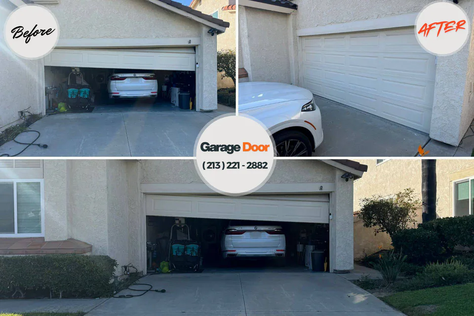 Before and after: garage door repair Inverness Highlands South, FL